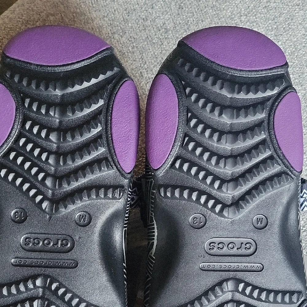 CROCS Marvel Wacanda Forever Black and Gray Sandals Black Panther  Size 13